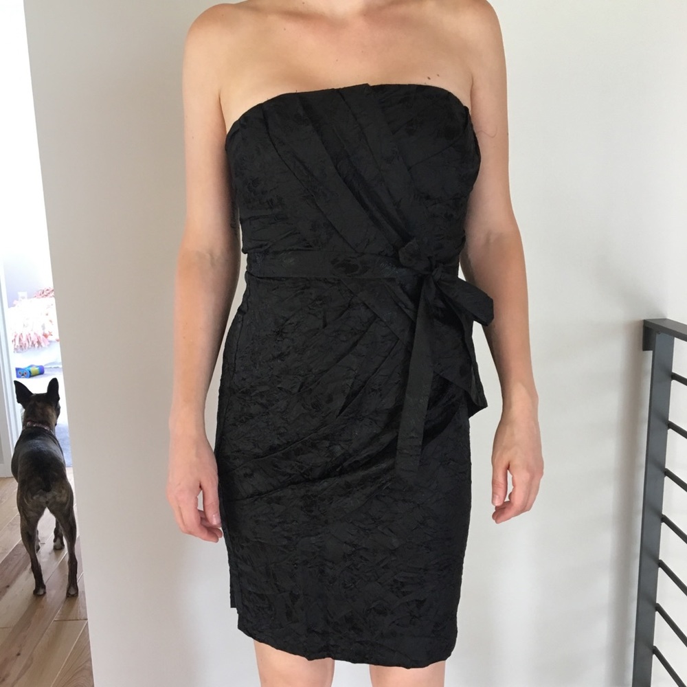 Strapless black dress